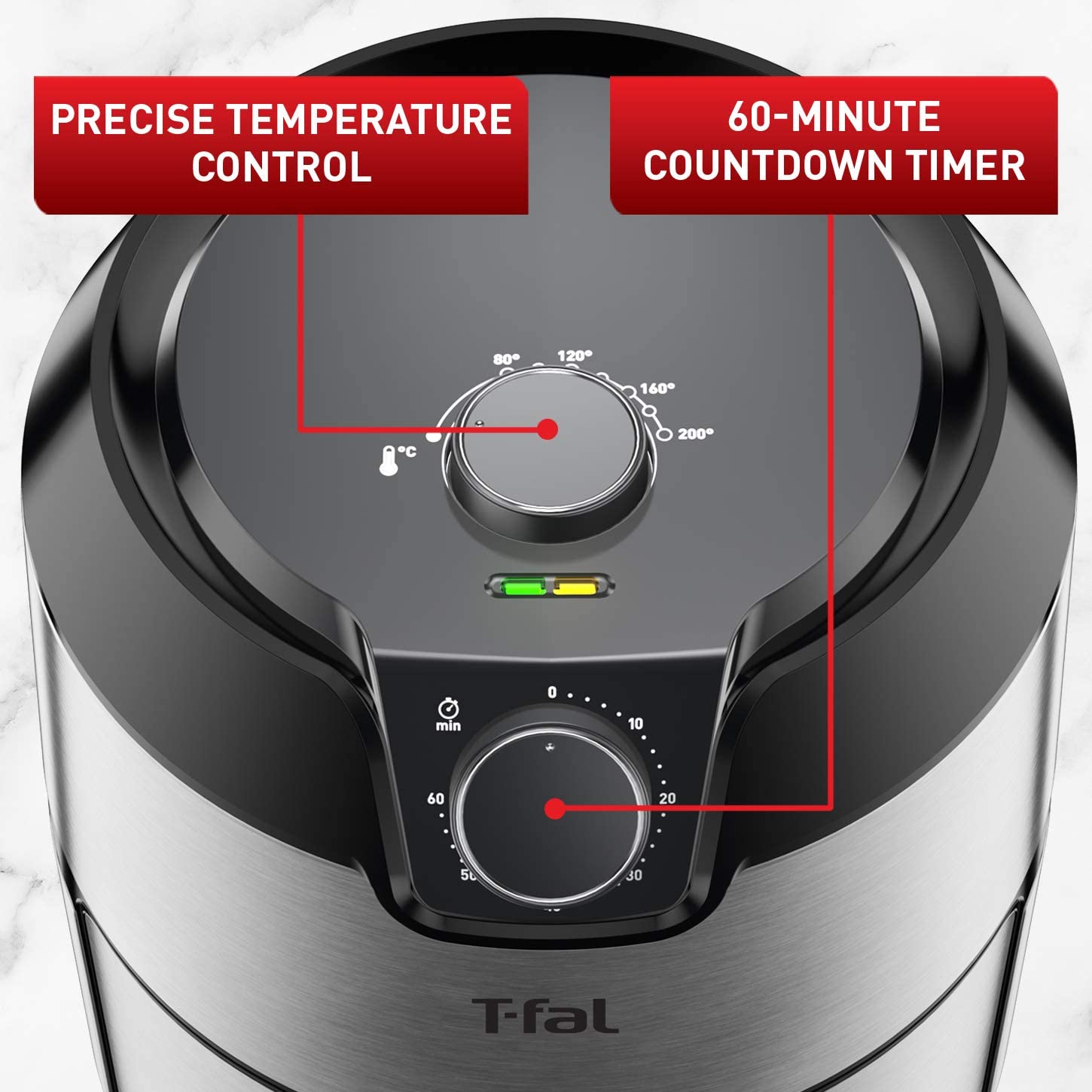 Friteuse à air T-FAL Easy Fry XL en acier inoxydable - Emballage imparfait avec garantie complète - EY201D50 