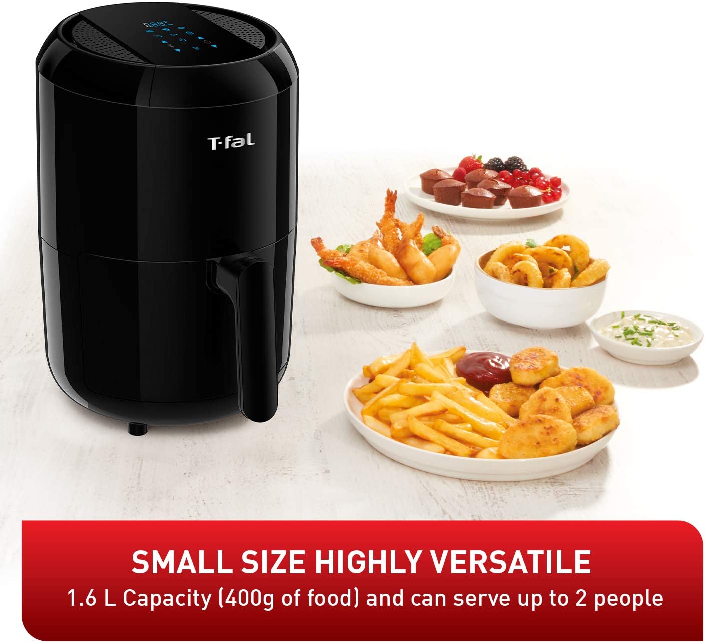 Friteuse à air numérique compacte T-FAL 1,6 L - Emballage défectueux avec garantie complète - EY301850