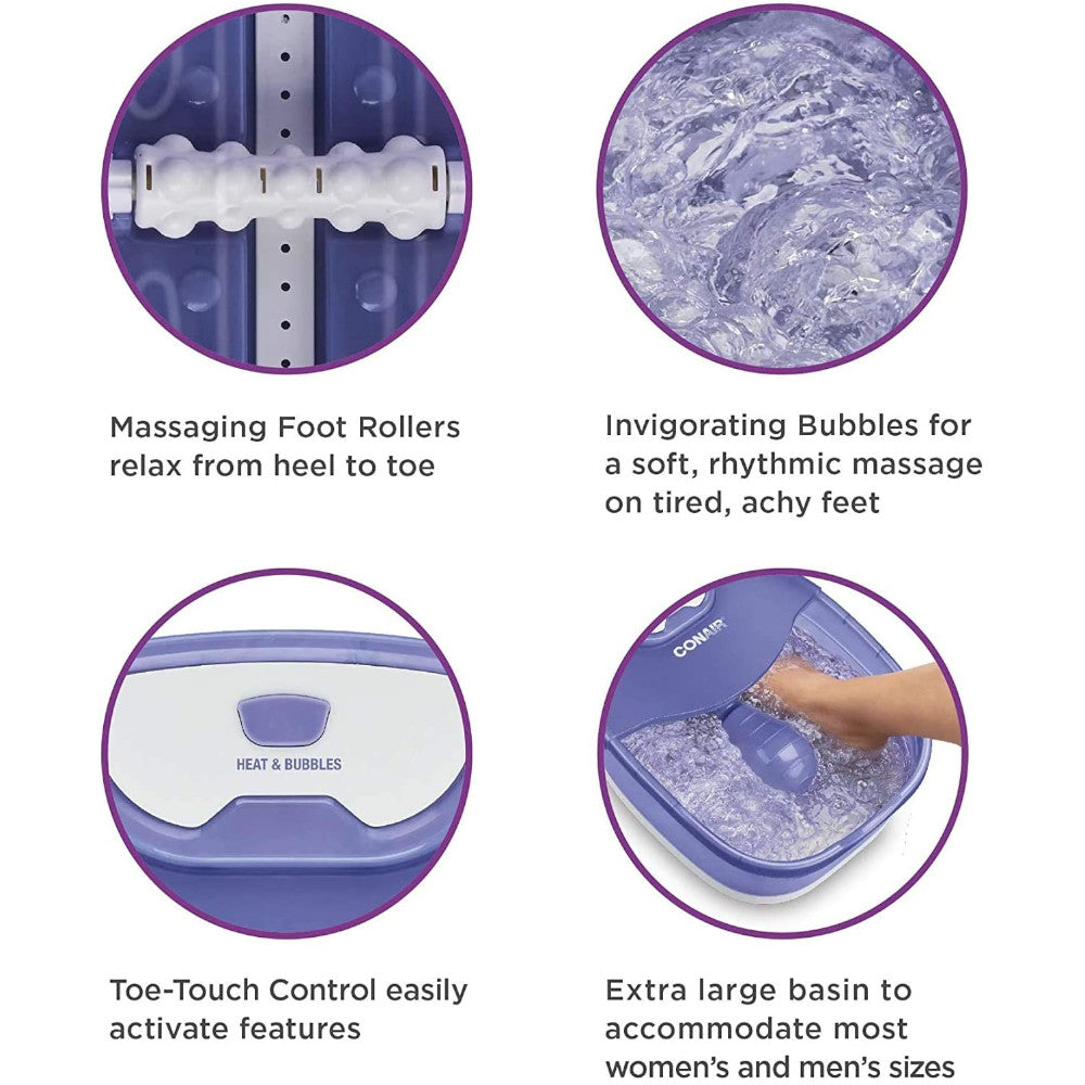 CONAIR Heat Sense Foot And Pedicure Spa With Heated Bubble Massage - FB90C
