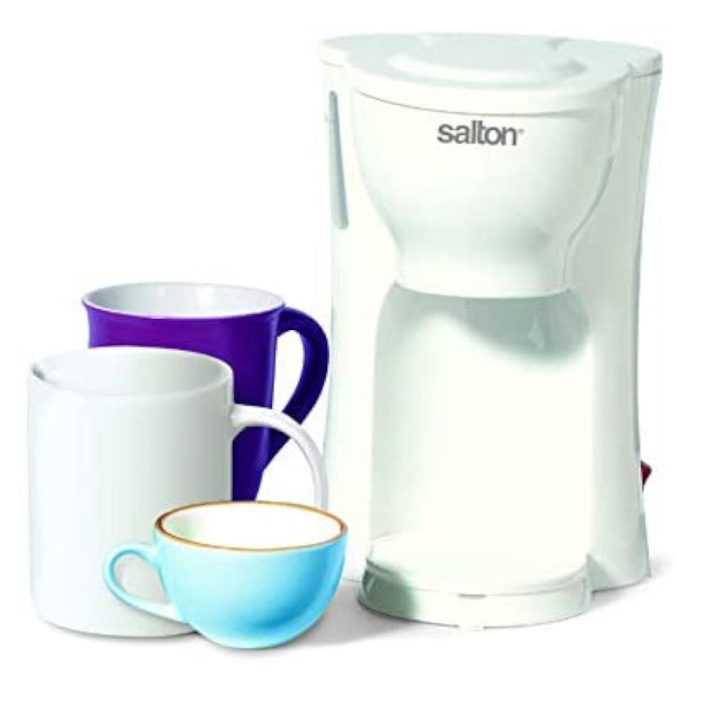 SALTON FC1026 Mini cafetière goutte à goutte compacte 1 tasse avec filtre à mailles réutilisable