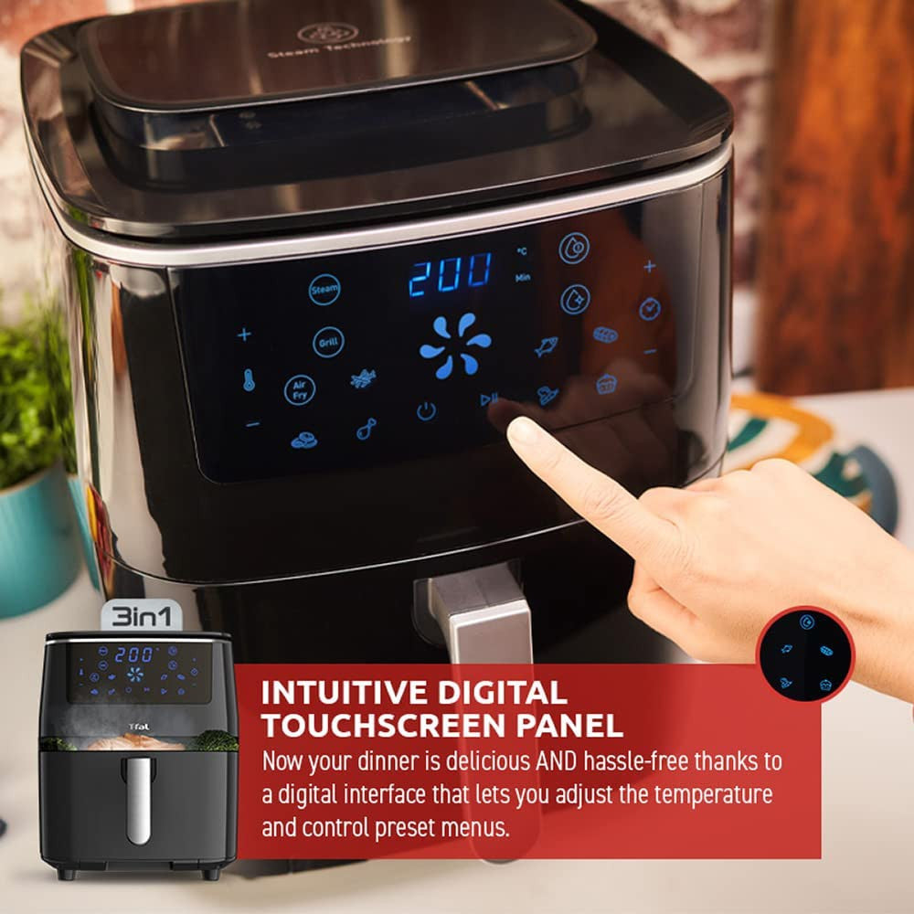Friteuse à air XXL T-FAL Easy Fry Grill &amp; Steam 3in1 - Emballage défectueux avec garantie complète - FW201850