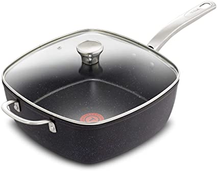 T-FAL Sapphire Poêle carrée profonde de 6 pintes avec couvercle (26 cm) - G1044054