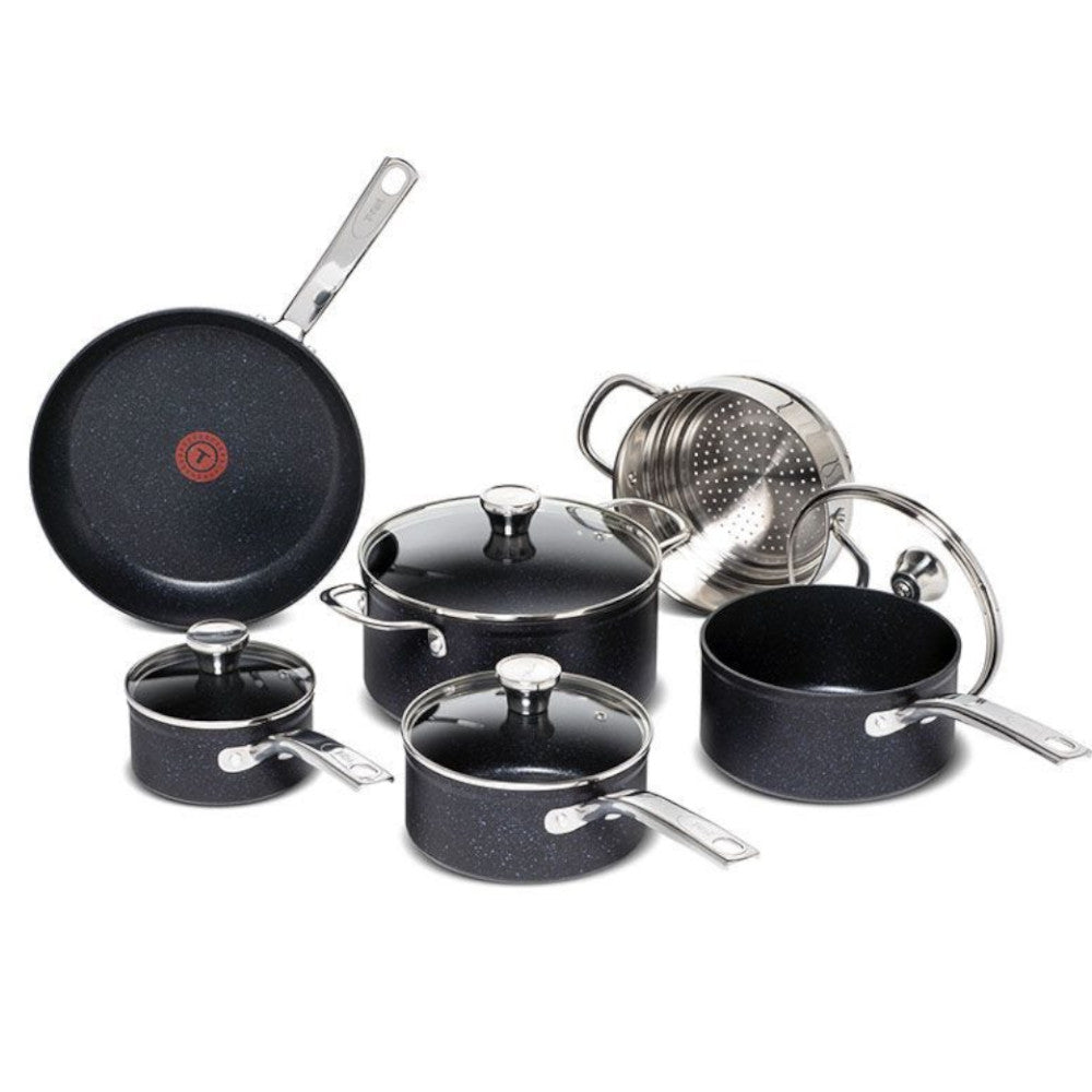 T-FAL Sapphire 10 Piece Cookware Set - Blemished package with full warranty - G104SA74