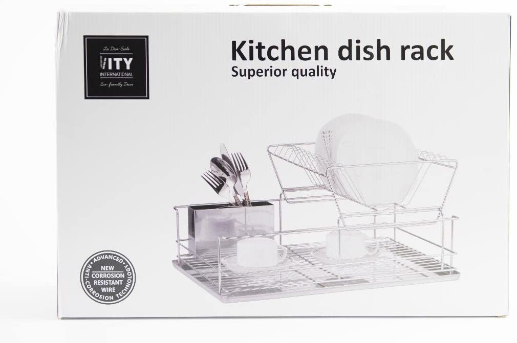 Égouttoir à vaisselle ITY à 2 niveaux avec plateau chromé - G3386