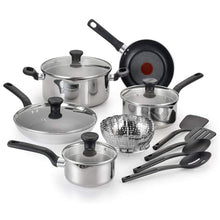 Charger l&#39;image dans la galerie, Ensemble de casseroles en acier inoxydable T-FAL Excite de 14 pièces - G706SE54
