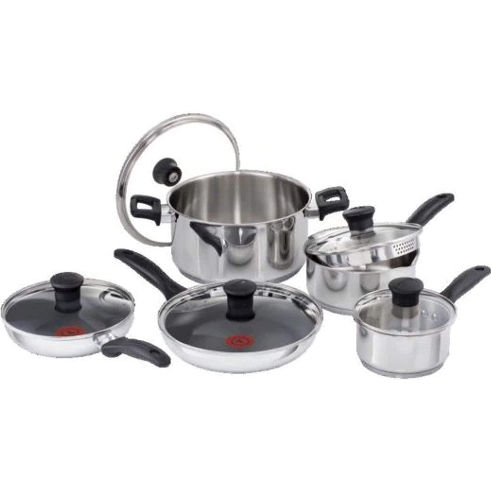 T-FAL Ensemble de 10 casseroles en acier inoxydable - G717SADI