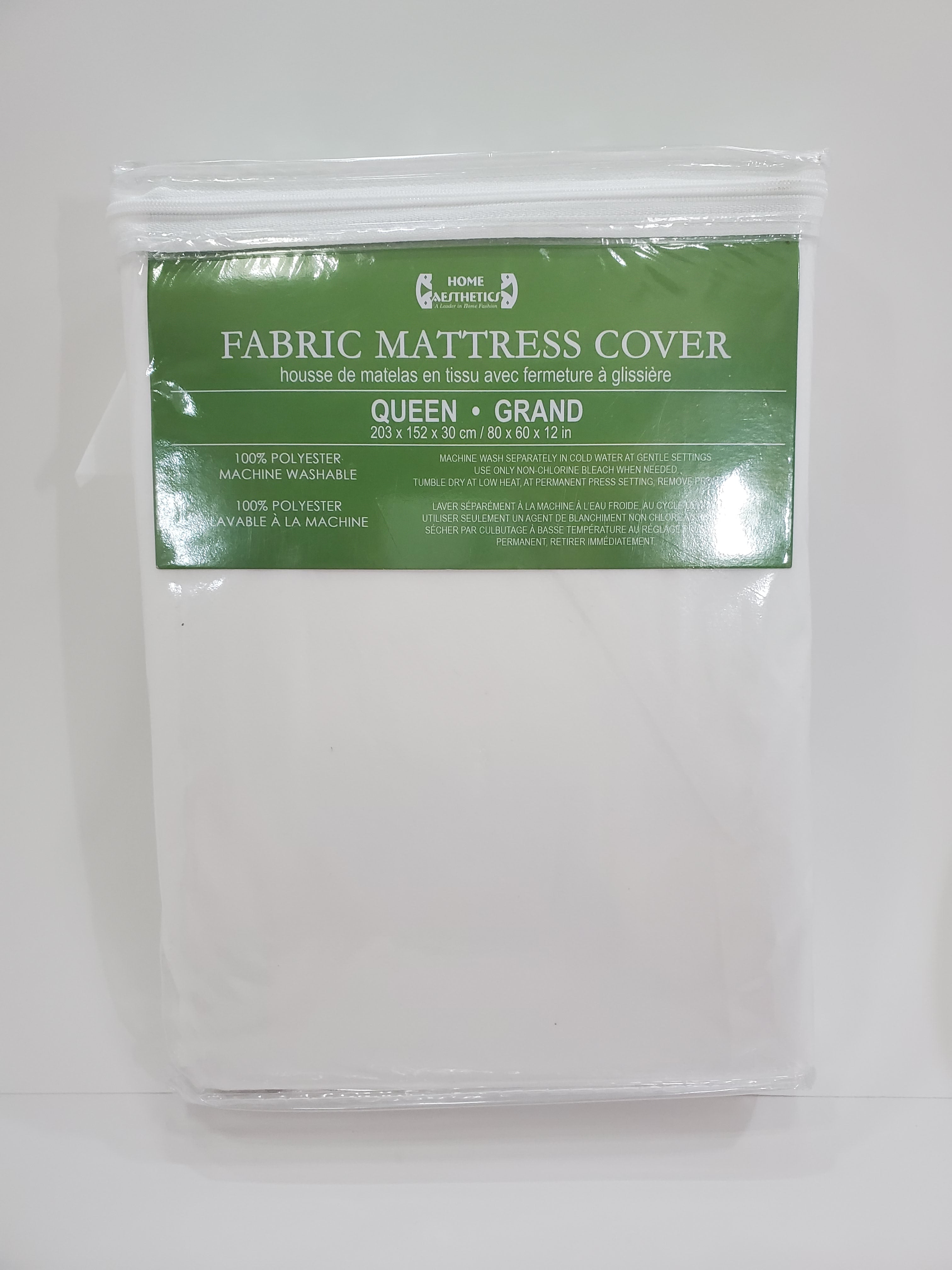 HOME AESTHETICS Housse de matelas Queen avec fermeture éclair - HA-1506Q