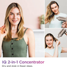 Charger l&#39;image dans la galerie, SHARK Sèche-cheveux HyperAIR à séchage rapide avec concentrateur IQ 2 en 1 - Entretenu en usine avec la garantie Home Essentials - HD102C
