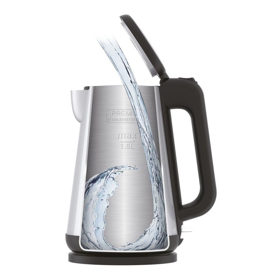 T-FAL Bouilloire Double Paroi 1,5l SS/BLK - Emballage imparfait avec garantie complète - KI810D50 