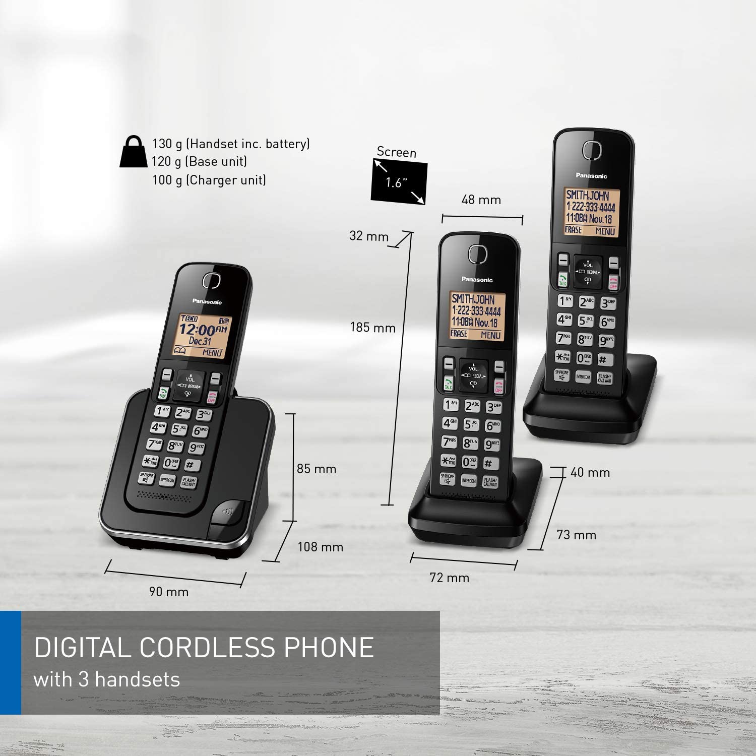 Téléphone à 3 combinés PANASONIC - Remis à neuf avec la garantie Home Essentials - KX-TGC383C