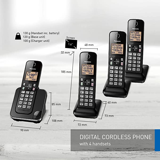 Téléphone PANASONIC à 4 combinés - Remis à neuf avec la garantie Home Essentials - KXTGC384
