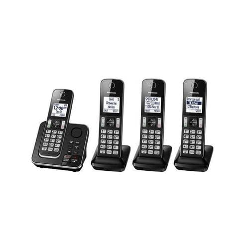 Téléphone sans fil DECT à 4 combinés PANASONIC avec répondeur - Remis à neuf avec la garantie Home Essentials - KXTGD394