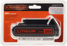 Load image into Gallery viewer, BLACK+DECKER 20v 2.0 Ah Lithium Battery Pack - LBXR2020
