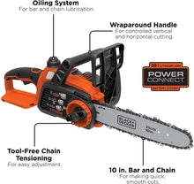 Load image into Gallery viewer, BLACK+DECKER 20v Lithium Chain Saw - Refurbished with Full Manufacturer Warranty - LCS1020
