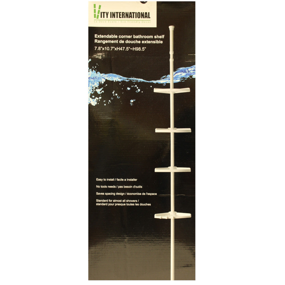 ITY Tension Pole White Corner Bathroom Shelf - LGD105