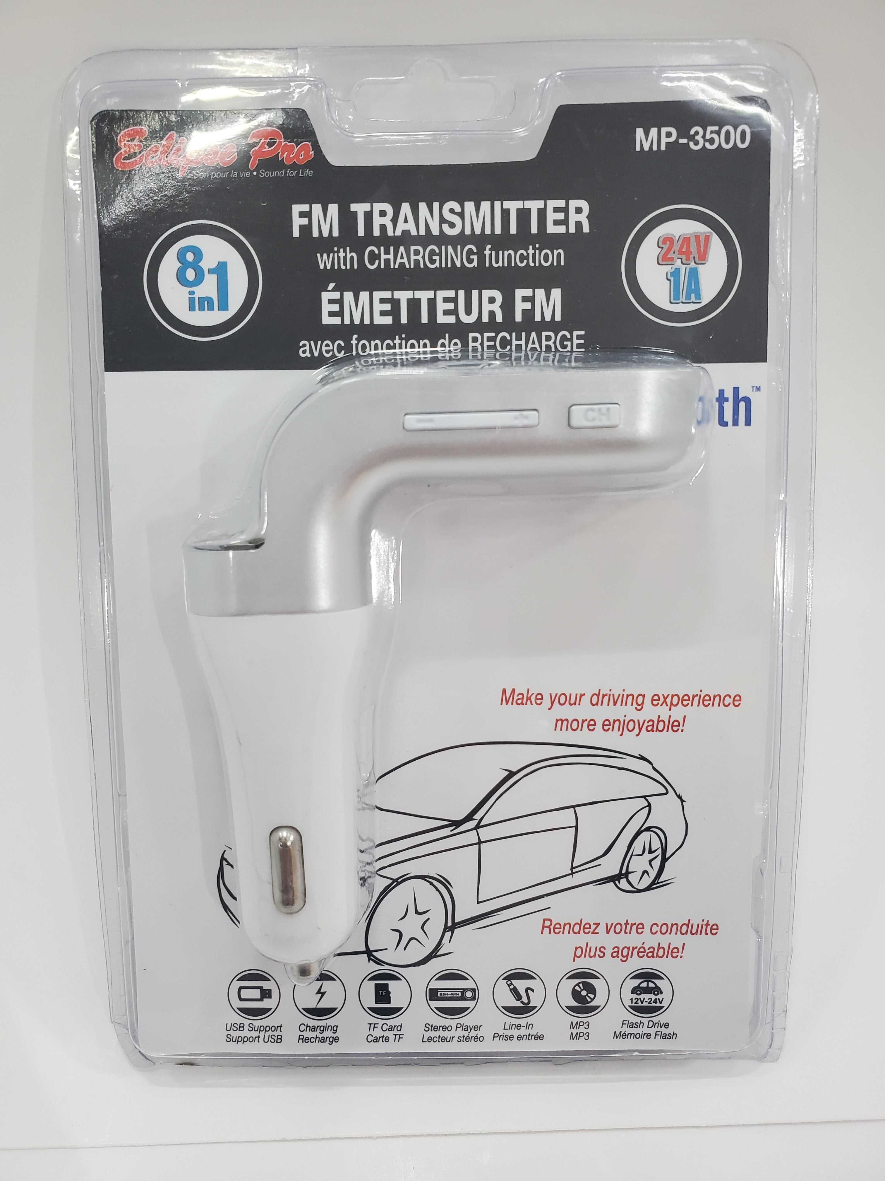 Émetteur FM ECLIPSE PRO 8 en 1 avec fonction de charge - MP-3500