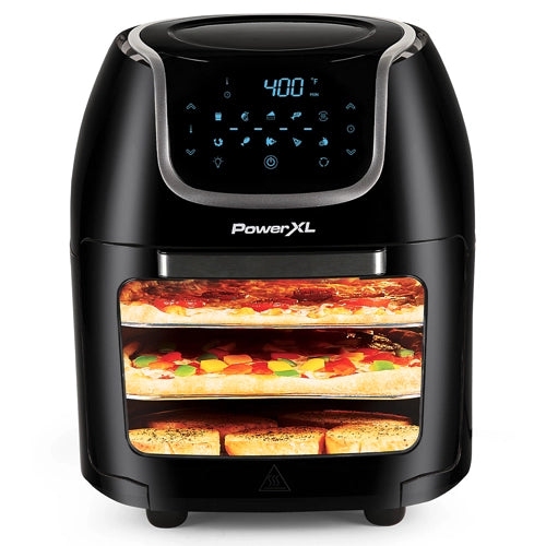 Friteuse à air Vortex POWERXL 10 Qt avec rôtissoire - Certifiée en usine avec la garantie Home Essentials - PXLAFP10Q