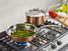 Load image into Gallery viewer, LAGOSTINA Martellata Tri-ply Hammered Copper 11 PC Pots and Pans Cookware Set. - Blemished package with full warranty - Q986SB64
