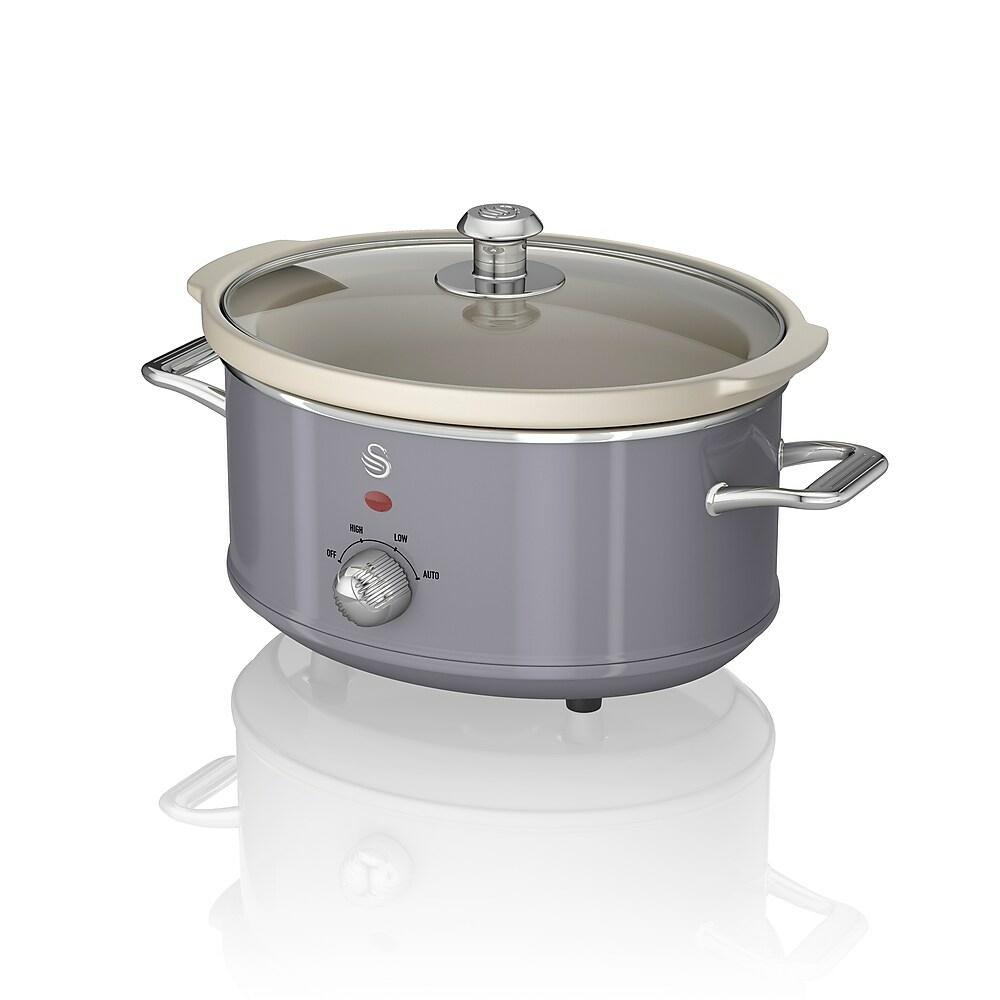 SWAN Retro Grey 3.5L Slow Cooker - SF17021GRN