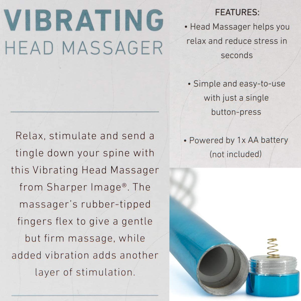 SHARPER IMAGE Vibrating Head Massager - SMG1004SL SHARPER IMAGE Vibrating Head Massager - SMG1004SL