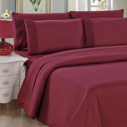 BAMBOO LIVING Ensemble de draps Queen 6 pièces Bordeaux - SS6PCQBU 