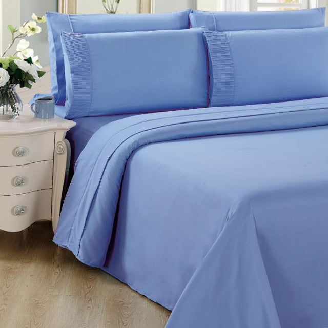 BAMBOO LIVING Ensemble de draps King 6 pièces bleu clair - SS6PCKLB 