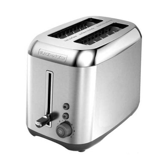 BLACK+DECKER Stainless Steel 2 Slice Toaster - Factory Certified with Full Warranty - TR3490