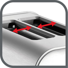 Load image into Gallery viewer, T-FAL 2 Slice Stainless Steel Toaster - Blemished package with full warranty - TT682D50
