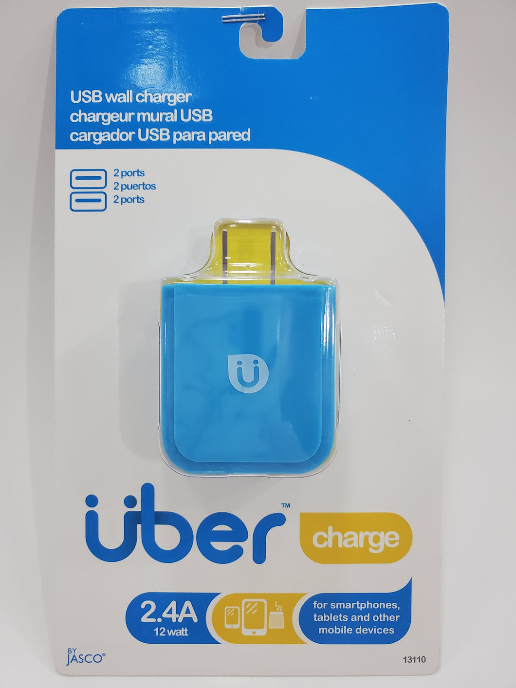 JASCO Blue Uber USB Wall Charger - UBER-BLUE