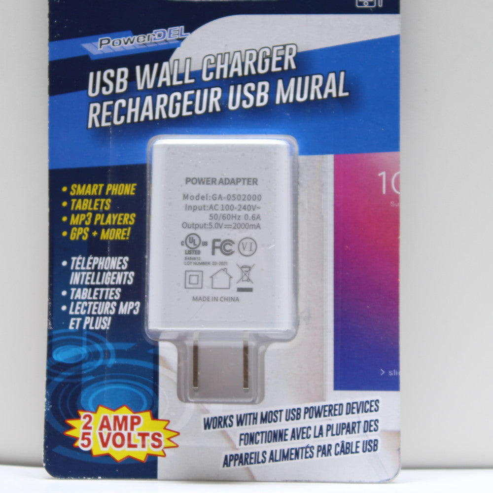 POWERDEL 2A USB Wall Charger - USB-2A