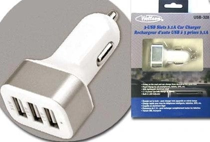 WELLSON 3 USB Slot Car Charger 3.1A - USB-328-3.1A
