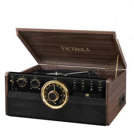 VICTROLA Platine vinyle nostalgique 7 en 1 avec CD, radio et cassette - VTA-370B