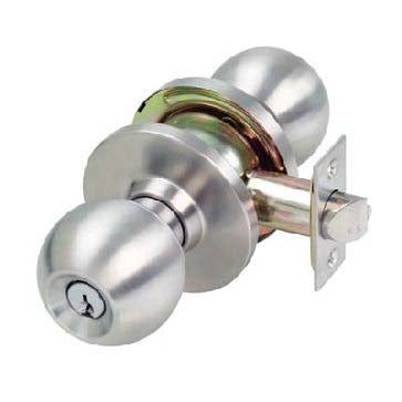 WELLSON Entrance Lock with Button and 3 Keys (Silver) - WH-1886SI