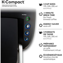 Charger l&#39;image dans la galerie, KEURIG K-Compact Cafetière à dosettes K-Cup à portion individuelle - K-Compact
